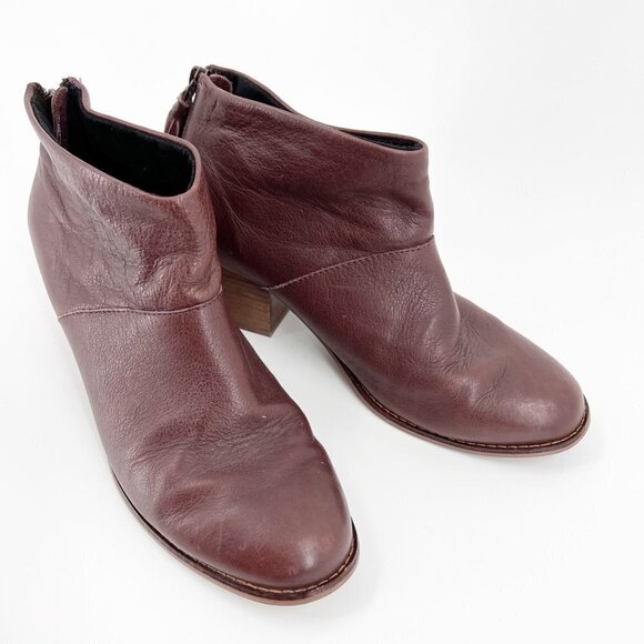 ✅ TOMS Carpe Diem Leather Ankle Heel Boots Size 9 - Picture 2 of 10